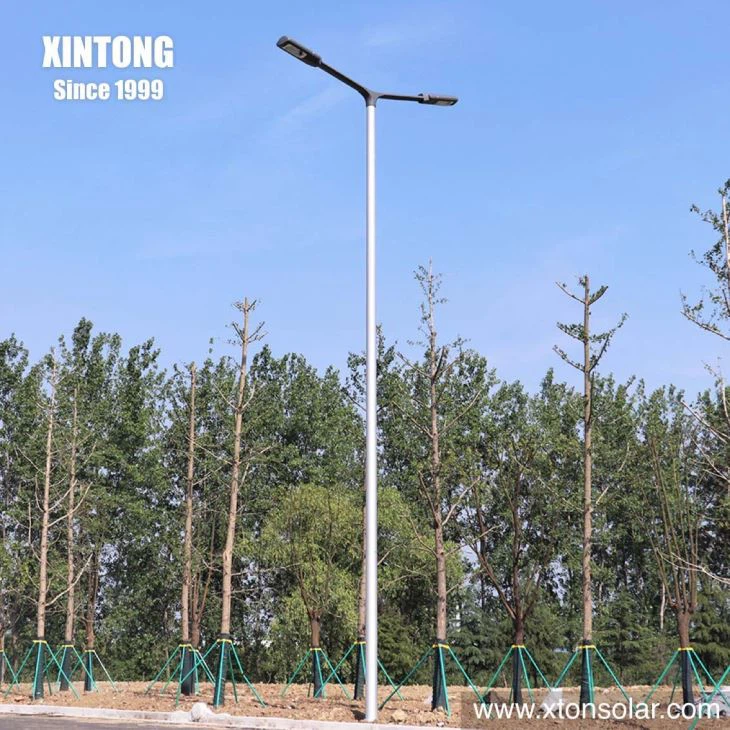 Double Arm Street Lighting Pole Lamp Post